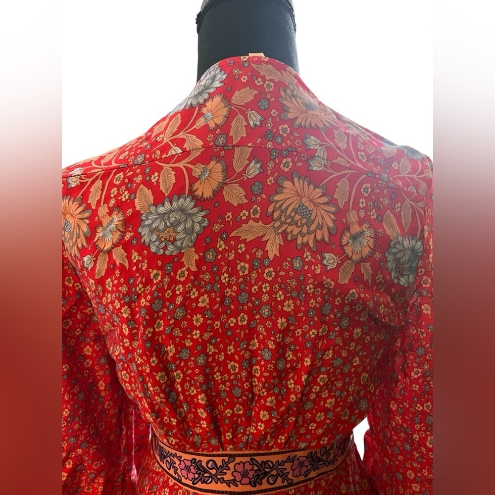 Red Floral Boho Maxi Dress NWOT - Picture 6 of 6